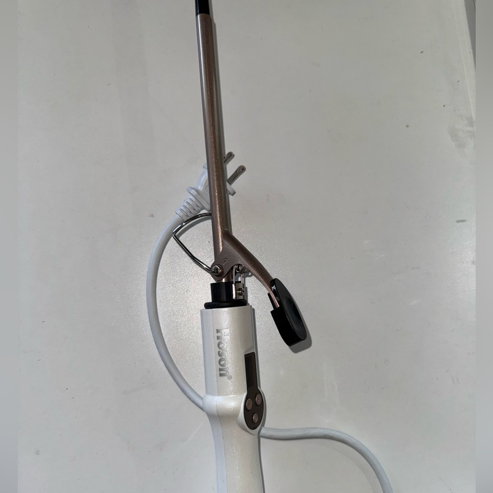 White Curling Iron with Black Accents